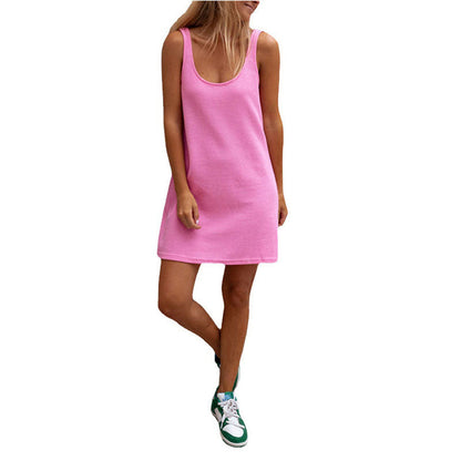 Variant image for Dam A-Linje Klänning U-Hals Spaghetti Band Polyester Miniklänning-37