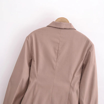 Fina Dam Klänningar Dubbelknäppt Kort Polyester Elegant 4