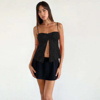 Kvinnors Topp Dekorativ Samling Polyester Spaghettirem 5