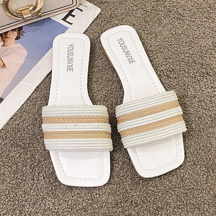 Kvinnors Öppna Sandaler Breda Remmar Ergonomisk Fotbädd 2