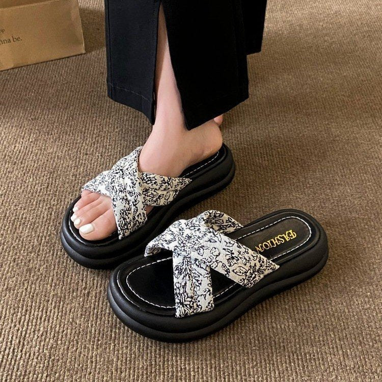 Variant image for Dam Pantoletter med Dekorativa Tvärband Andningsbart Material-2