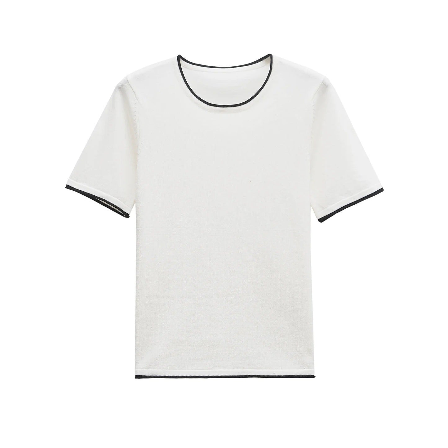 Dam T-Shirt Cirkulär Halsringning 100% Bomull Casual Stil 1