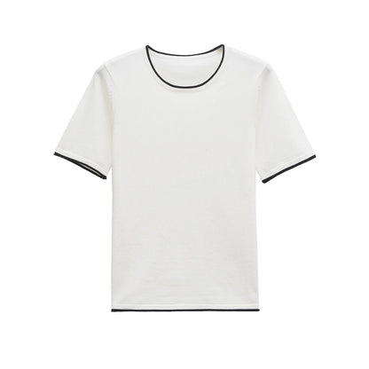 Dam T-Shirt Cirkulär Halsringning 100% Bomull Casual Stil 1