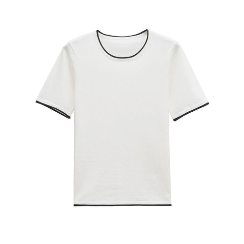 Dam T-Shirt Cirkulär Halsringning 100% Bomull Casual Stil 1