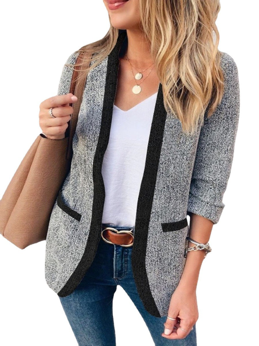 Herr Blazer Slim Fit Polyester Grå-4