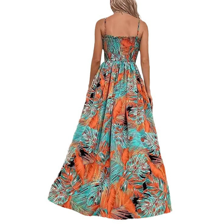 Dam Lång Kjol A-linjeformad Polyester med Tryckt Mönster-4