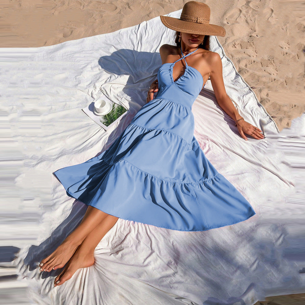 Dam Klänning Smal Passform V-ringad Lång Polyester-2