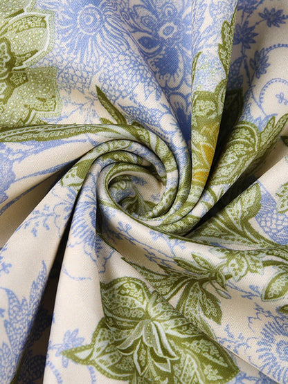 Maxiklänning Dam Stropplös Blommönster Polyester med Slits-4