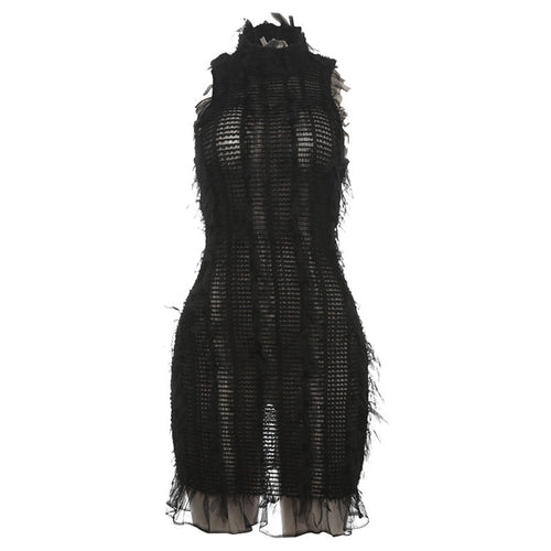 Dam Ärmlös Klänning Transparent Polyester Spandex 1