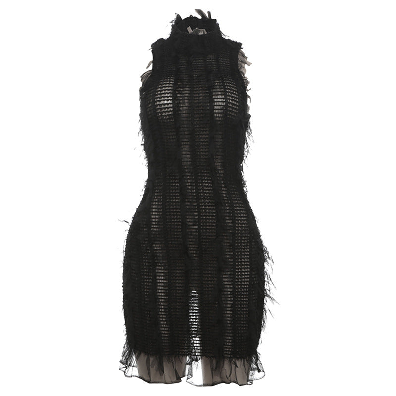 Dam Ärmlös Klänning Transparent Polyester Spandex 6