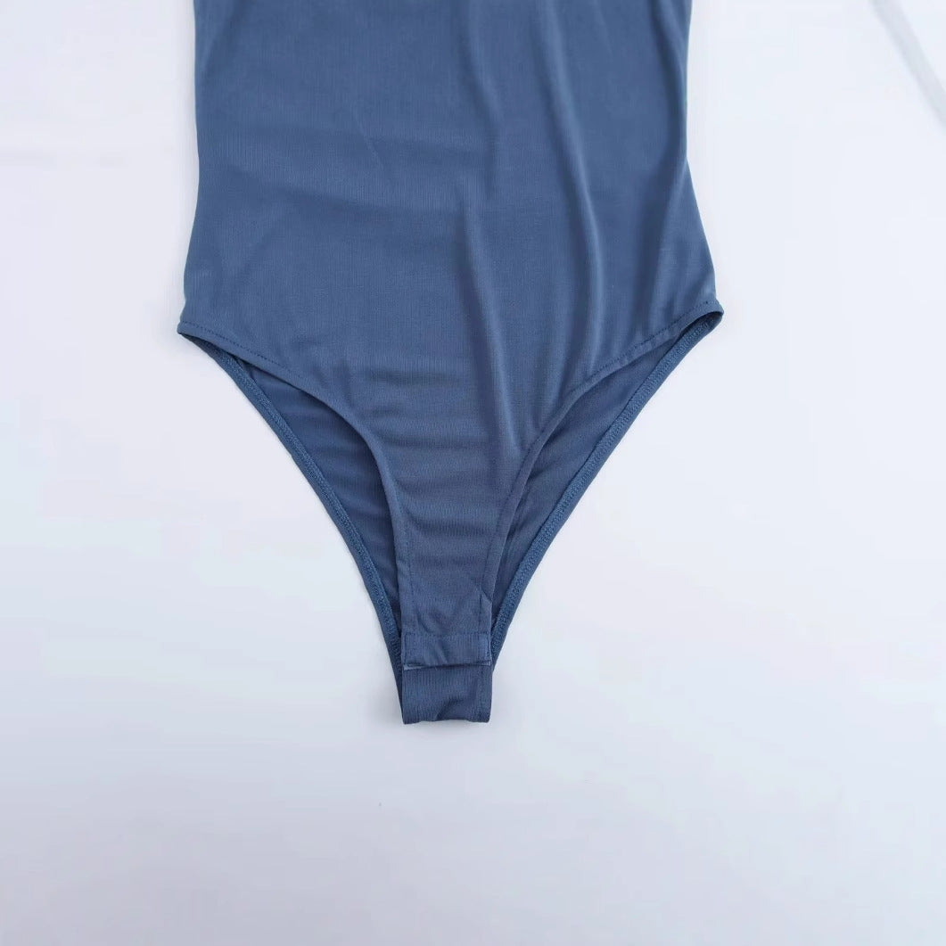 Dam Bodysuit Långärmad Modern Design Elastisk 4