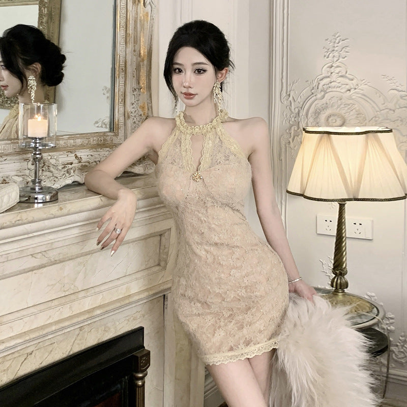 Variant image for Damklänning Bodycon Halterneck Högkvalitativt Tyg-1