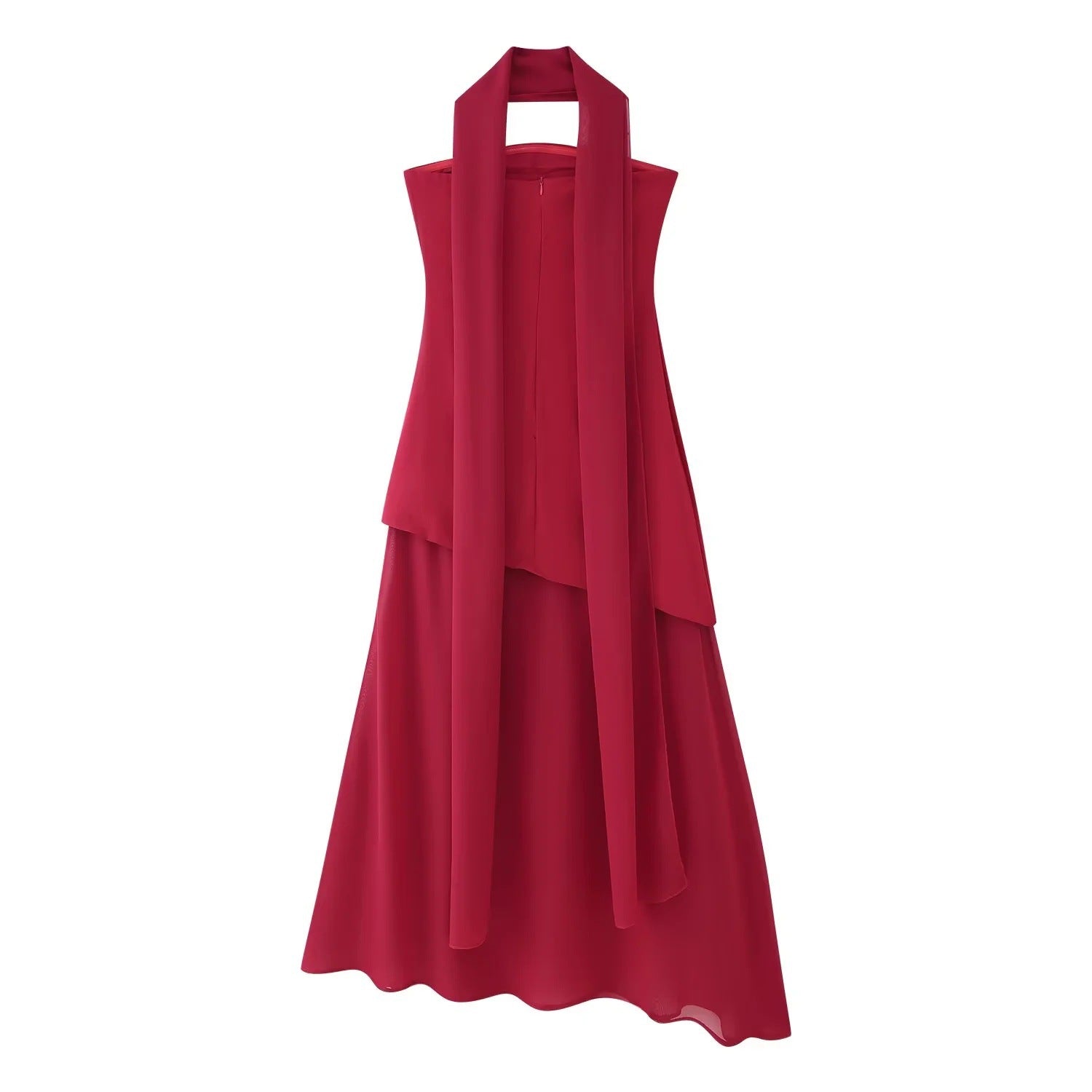 Dam Maxiklänning Flödande Material Elegant Wrap-design 8