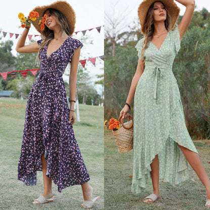 Maxiklänning Dam Asymmetrisk Design Polyester för Sommar-2
