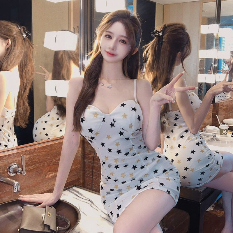 Kvinnors Kort Klänning Spaghetti Band Mesh V-Ringning Öppen Rygg Bodycon-4