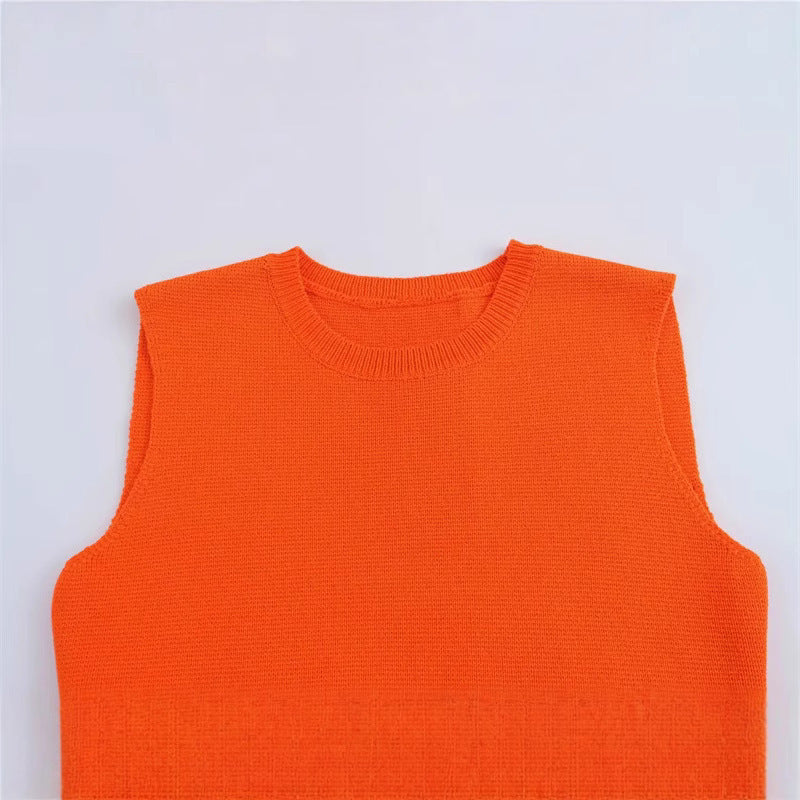 Dam Löst Topp Ärmlös Rund Hals 100% Bomull Patchwork Design-4