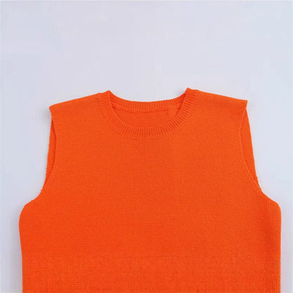 Dam Löst Topp Ärmlös Rund Hals 100% Bomull Patchwork Design-4