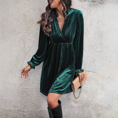 Kvinna Kort A-Linjeformad Kjol Högkvalitativt Tyg-4