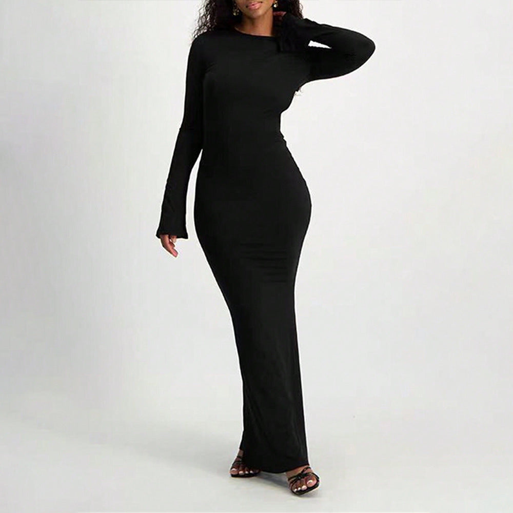 Dam Golvklänning Bodycon Polyester Lång-2