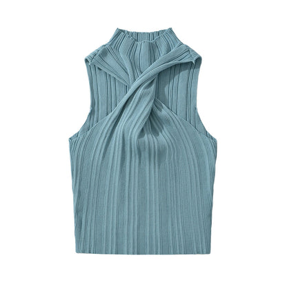 Dam Slim Fit Top Cirkulär Halsringning Mjuk Tygblandning-5