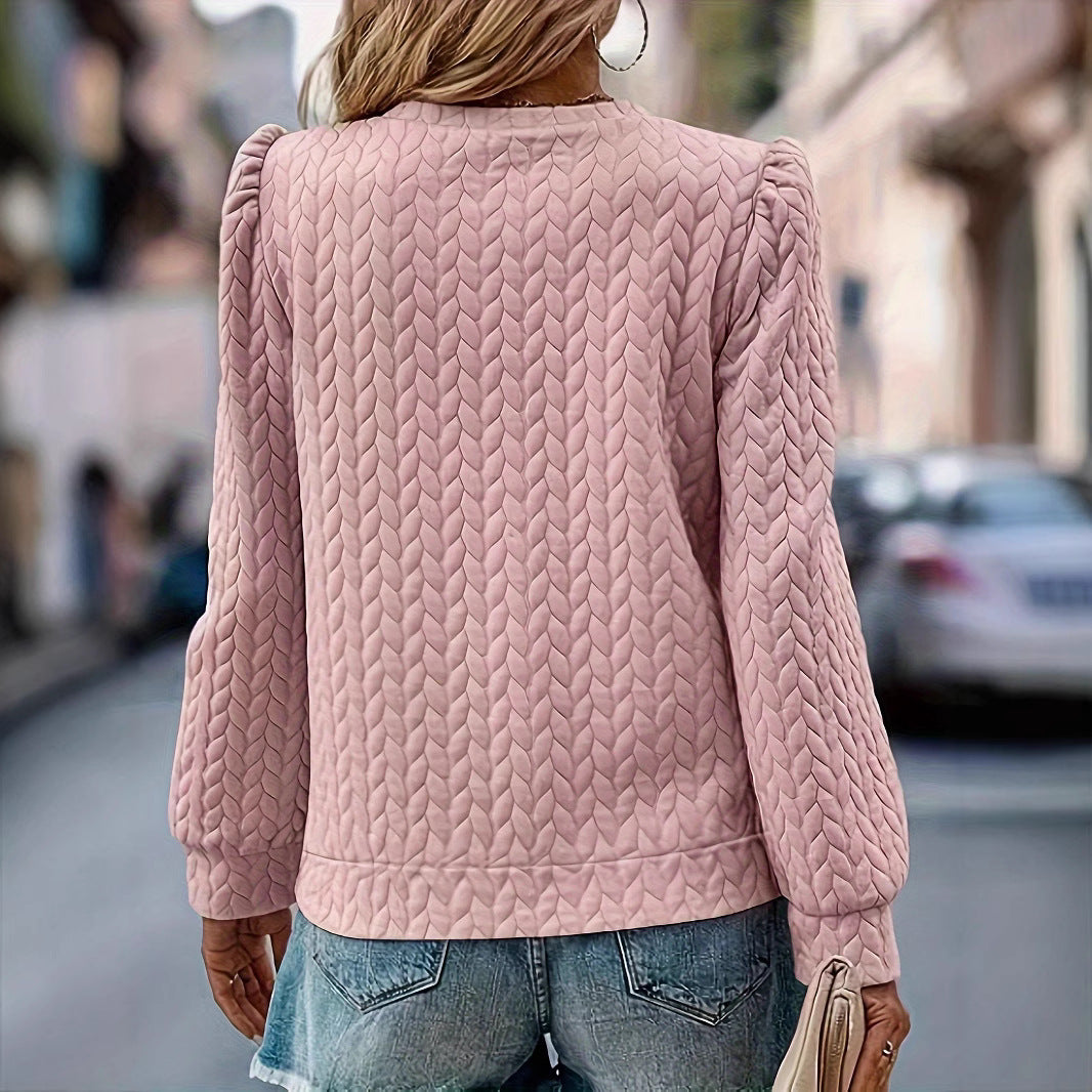 Dam Tröja Långärmad Puffärmar Polyester-2