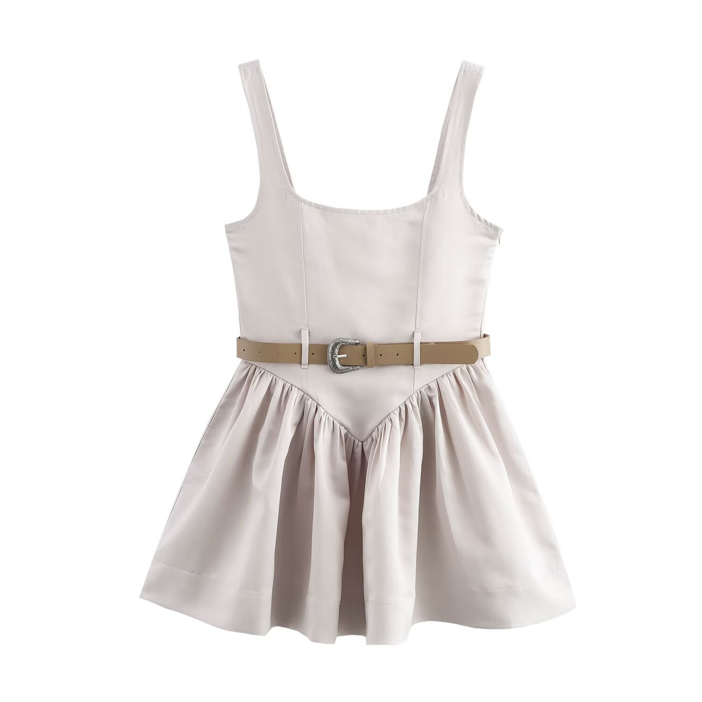 Kort Klänning Dam Slim Fit med Veckad Kjol - Perfekt Sommarklänning för Fest och Vardag 1