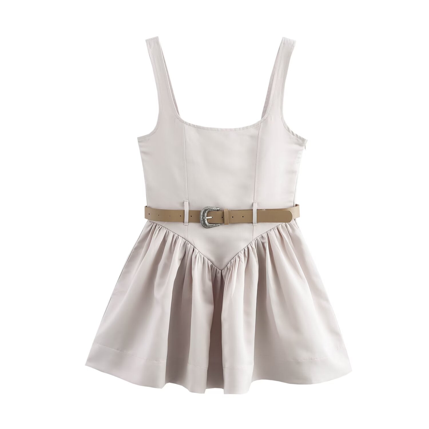 Kort Klänning Dam Slim Fit med Veckad Kjol - Perfekt Sommarklänning för Fest och Vardag 5