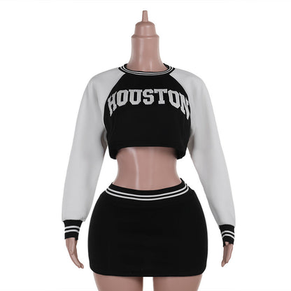 Dam Sweatshirt Set Avslappnad Passform Polyester Spandex-1