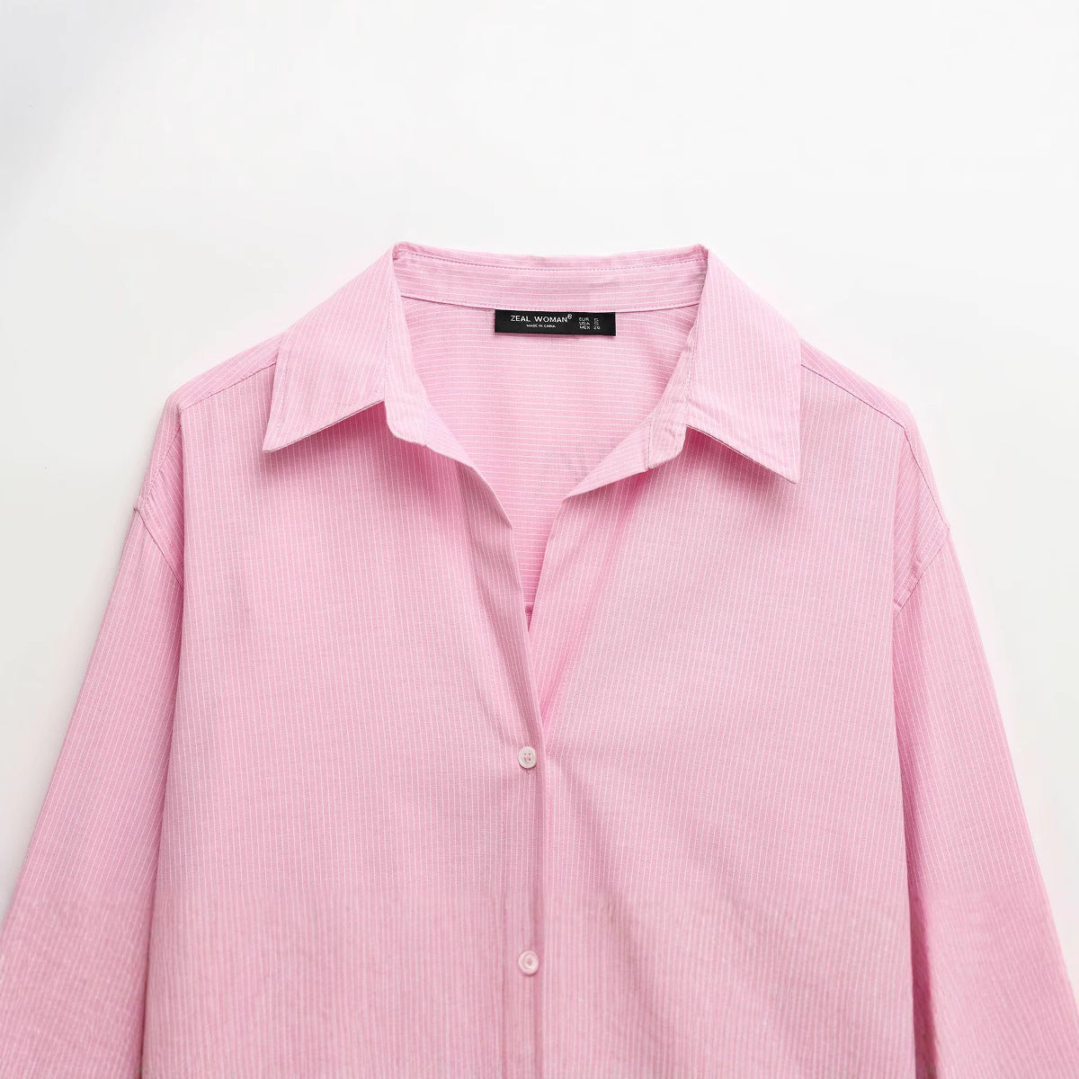 Dam Skjorta Randig Långärmad Polyester-2