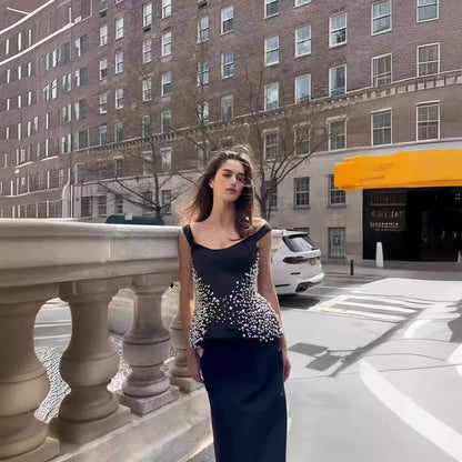 Långklänning Dam Blommig Ryggfri Polyester för Fest och Bröllop-2