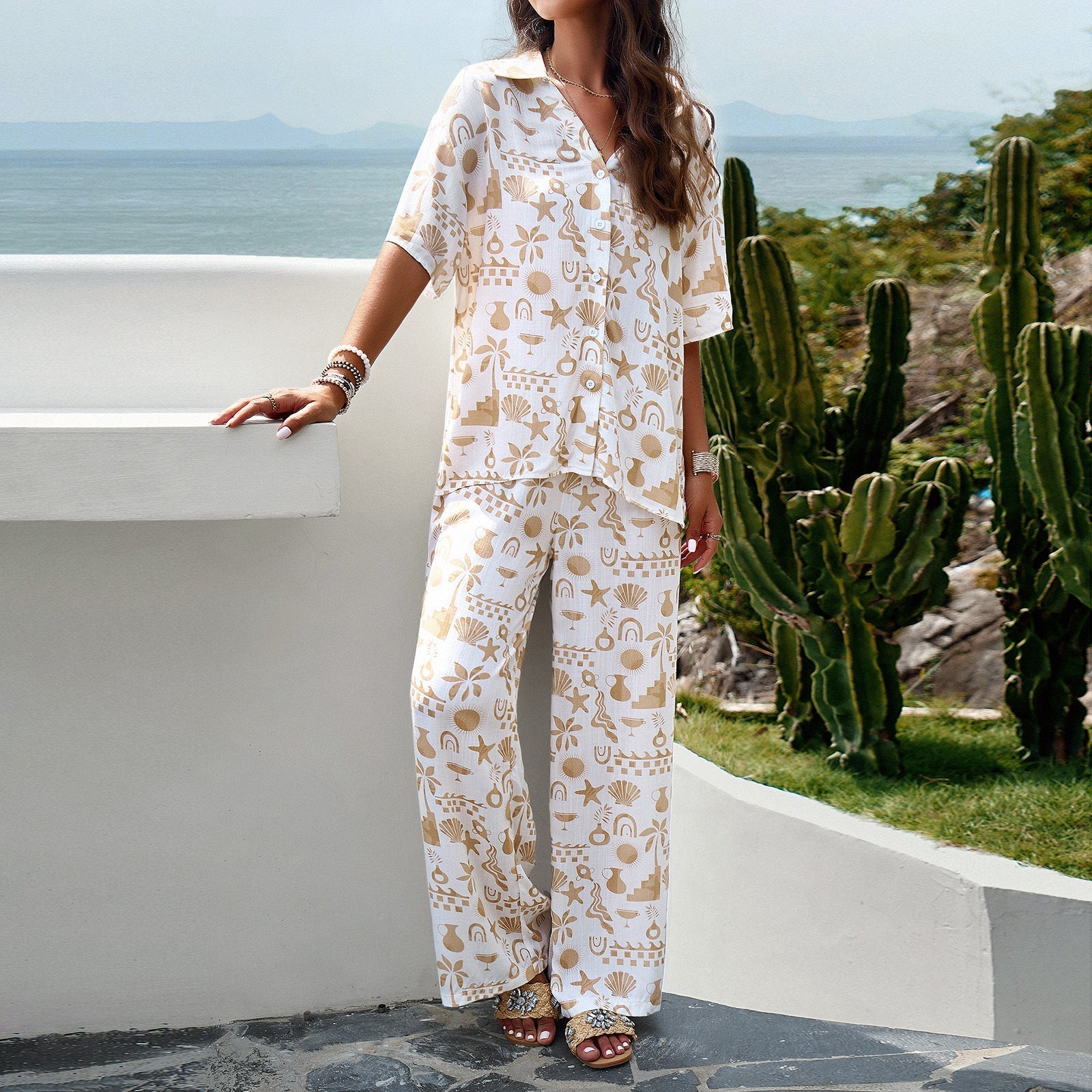 Variant image for Dam Kortärmad Uppsättning Bambu-Rayon Trekvartsärmad-17