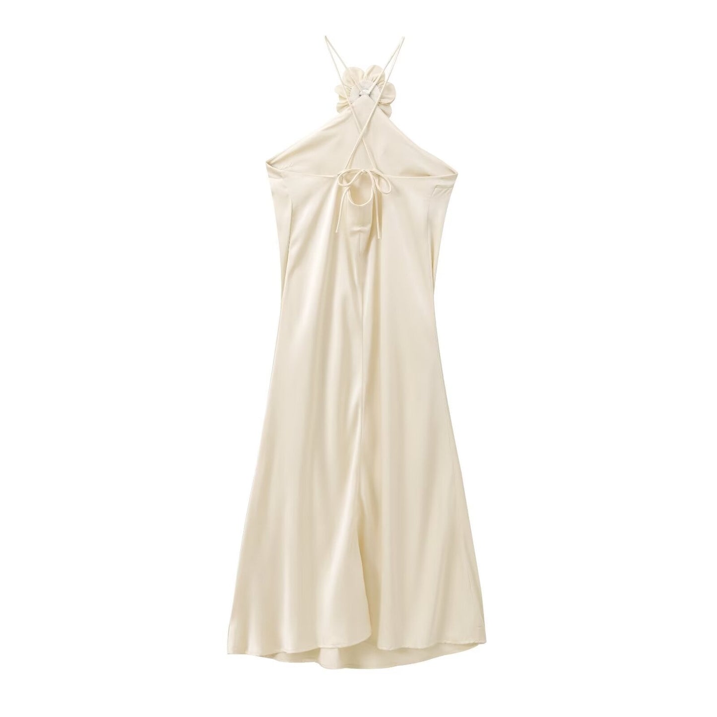 Kvinna Lång Klänning Mönstrad Högkvalitativt Tyg-2