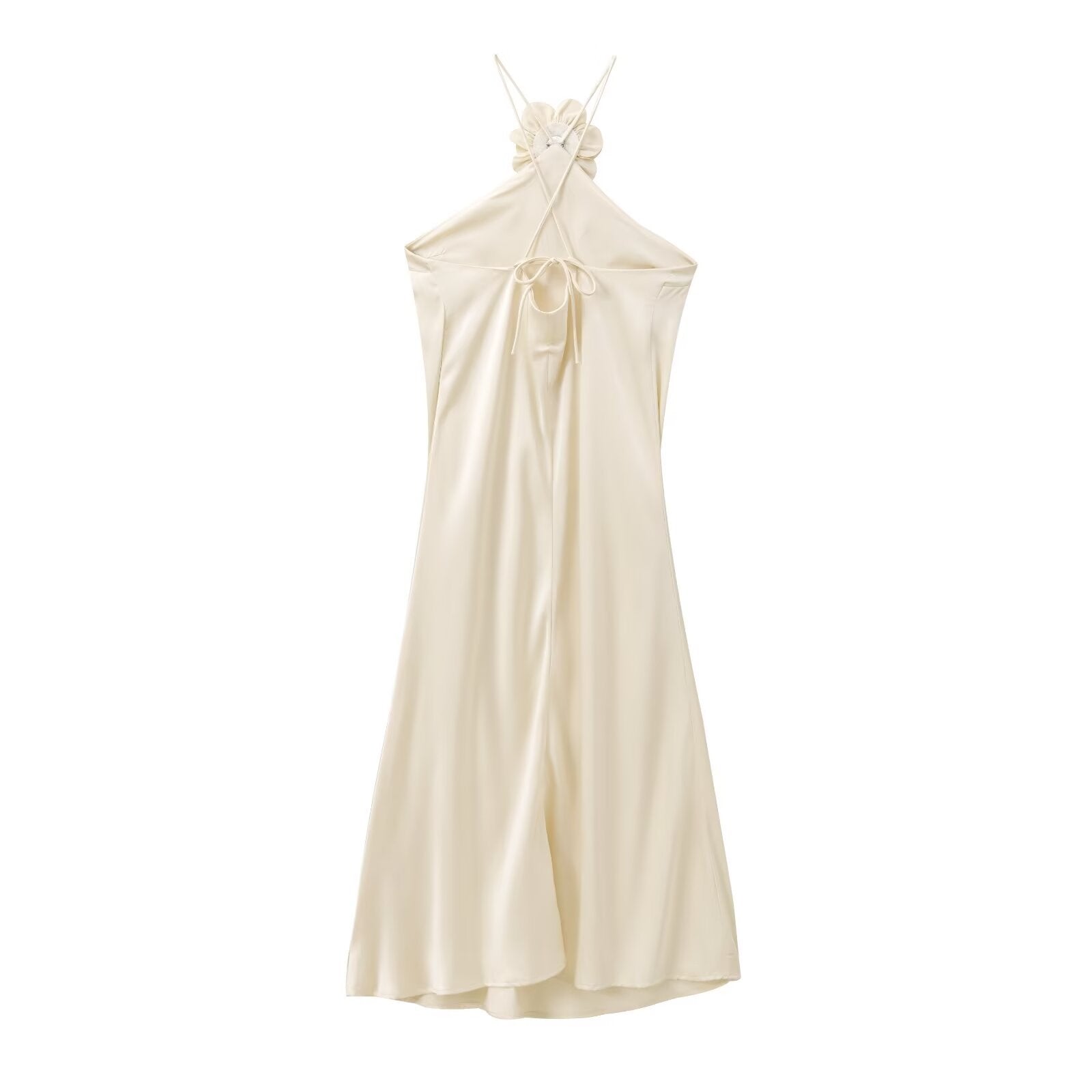 Kvinna Lång Klänning Mönstrad Högkvalitativt Tyg-2