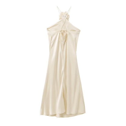 Kvinna Lång Klänning Mönstrad Högkvalitativt Tyg-2