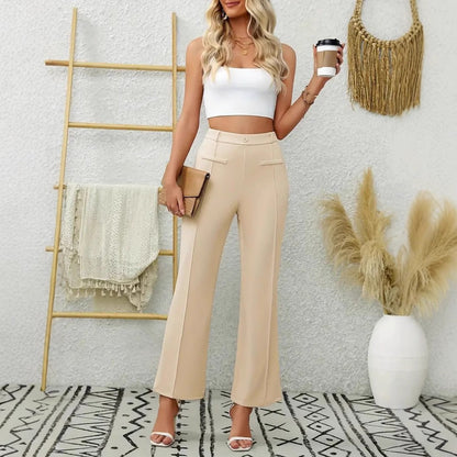 Hochwertige Damen Bredbyxor mit Klassischen Details – Eleganter Schnitt, Hochtailliert, Atmungsaktives Material, Vielseitig für Alle Anlässe 2