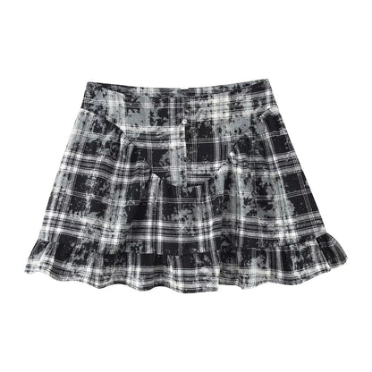 Kvinnors Tvådelad Uppsättning Rutig Design med Ruffle Detaljer Högkvalitativt Tyg 4