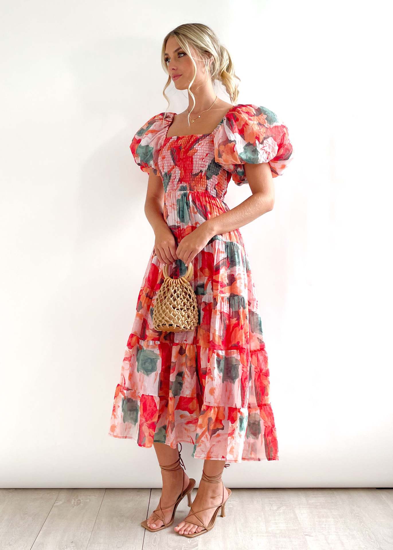 Variant image for Kvinnors A-linje Klänning med Lanternärm Hög Midja Polyester-1