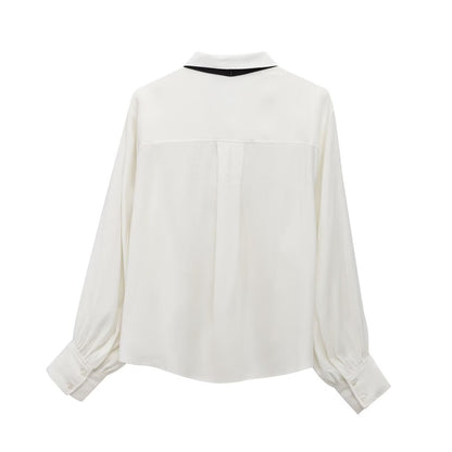 Dam Långärmad Skjorta Med Krage Polyester-2