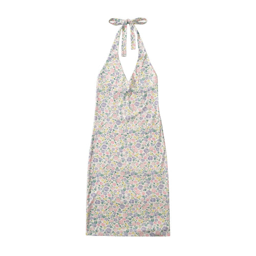 Kvinnors Wrap-Klänning Blommigt Mönster V-hals Andningsbart Tyg-1