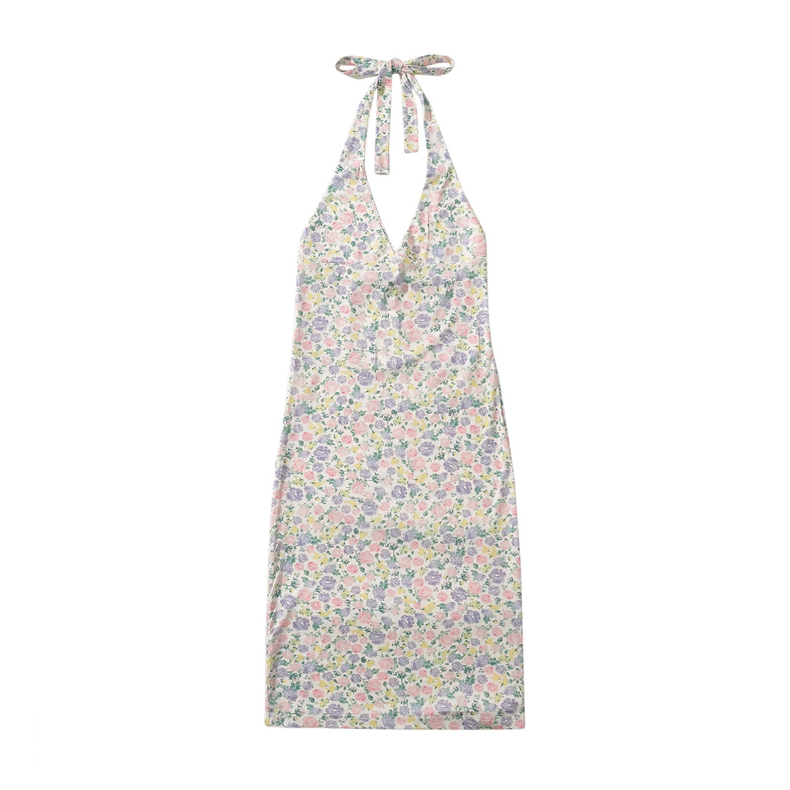 Variant image for Kvinnors Wrap-Klänning Blommigt Mönster V-hals Andningsbart Tyg-1