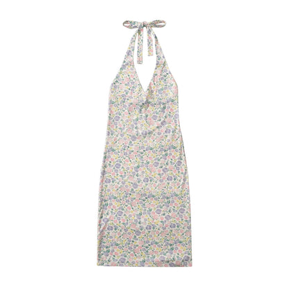 Variant image for Kvinnors Wrap-Klänning Blommigt Mönster V-hals Andningsbart Tyg-1