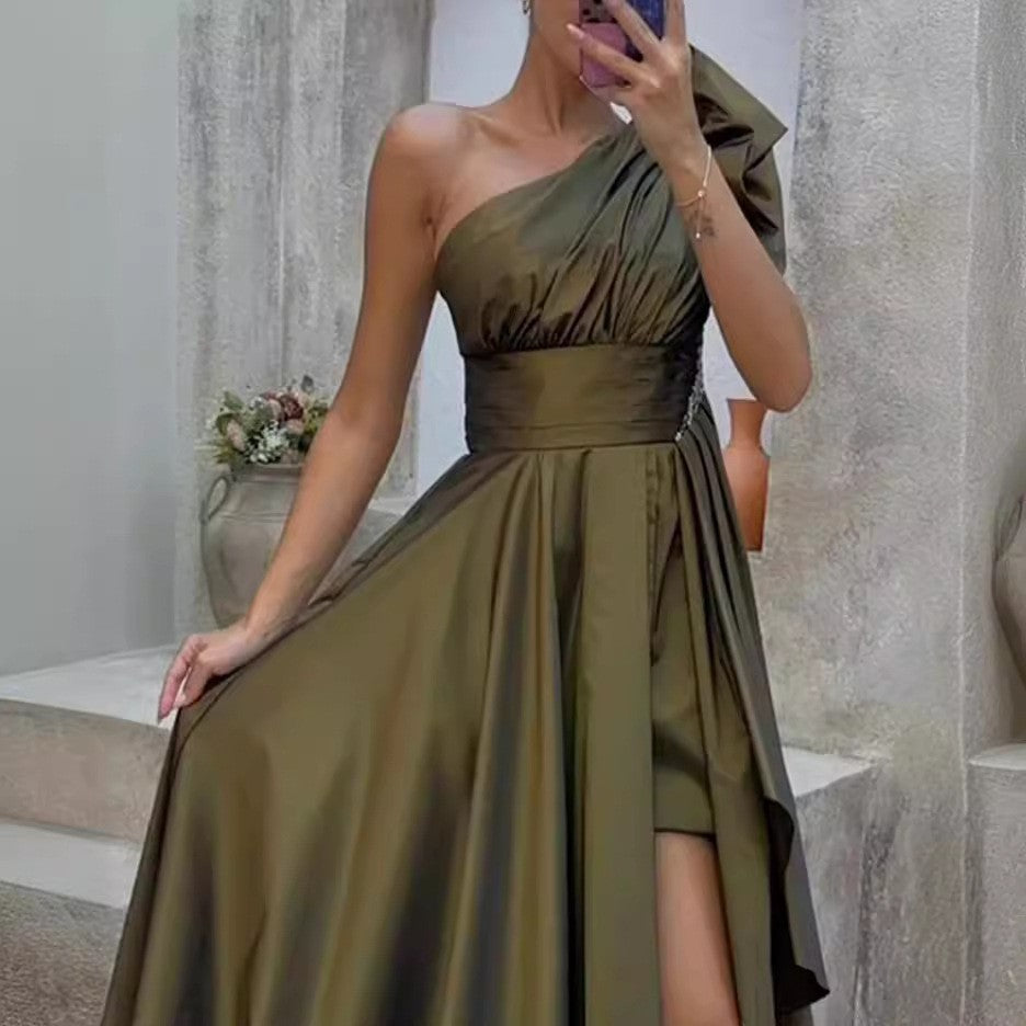 Dam Klänning Överdimensionerad Wrap Polyester Lång-2
