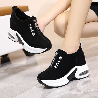 Kvinnors Sneakers Sportiga Mocka med Blixtlås och Dämpande Luftkudde 3