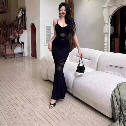 Kvinnors Klänning med Utskärningar Svängande Kjol Elastiskt Tyg 2