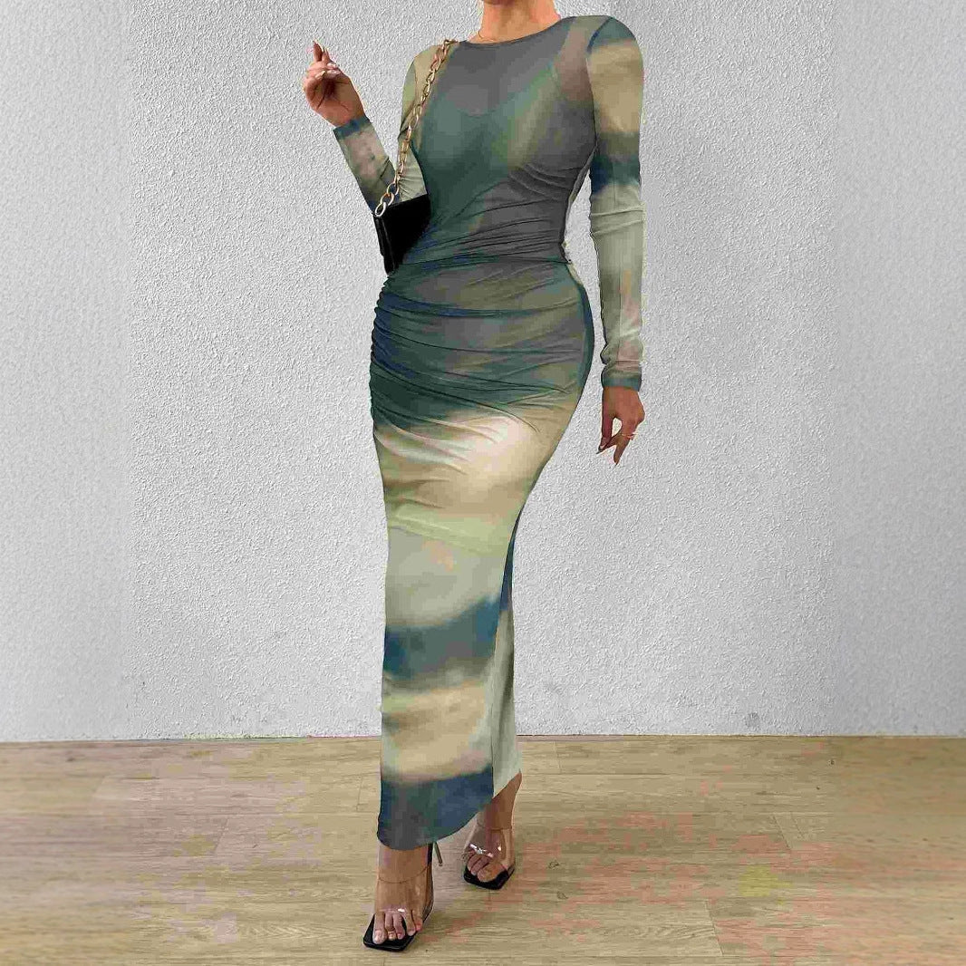 Elegantes Damenkleid aus Elastischem Material – Festliches Kleid für Partys und Besondere Anlässe in Auffälligen Farben und Harmonischen Mustern 2