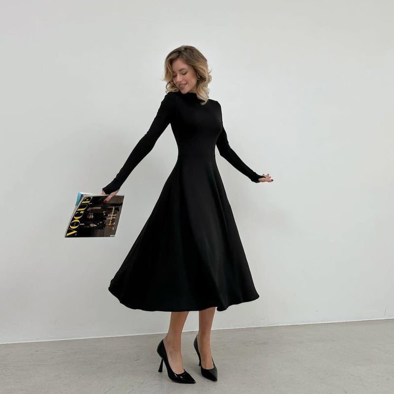 Fina Dam Klänningar Långärmad Elegant Andningsbart Tyg 3