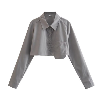Variant image for Herrskjorta Kort Ärmar Revers Polyester Street Fashion-13