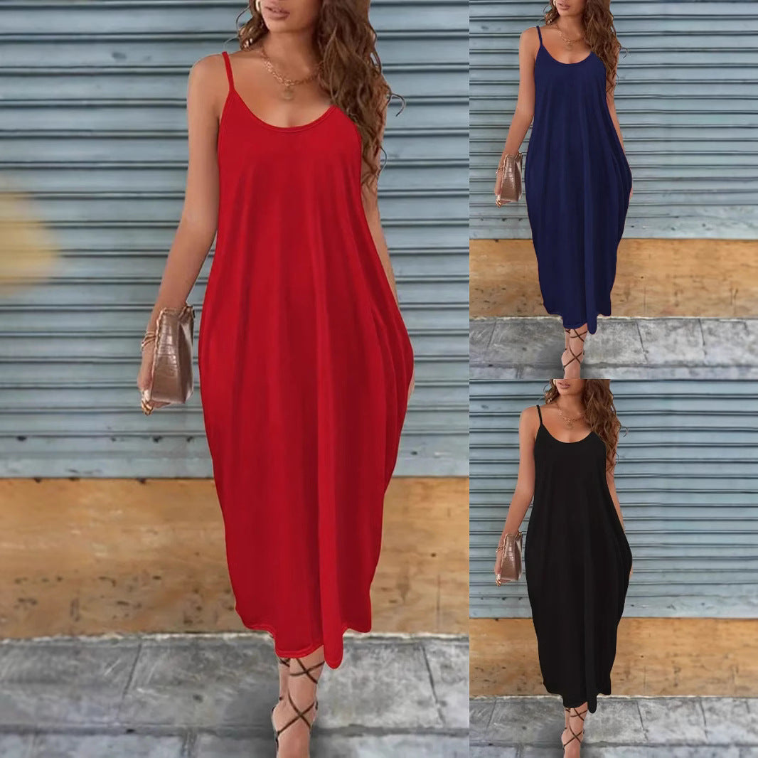 Kvinnors A-Linjeformad Klänning Utan Ärmar Milk Silk-2