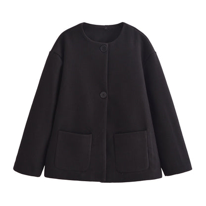 Dam Kappa Långärmad Cirkulär Halsringning i Högkvalitativ Polyester-5