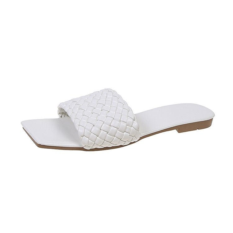 Kvinnors Öppna Mules Flätad Design Textil Sula-1